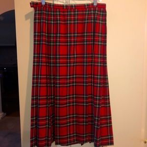 Pendleton Red Tartan Plaid Midi Skirt